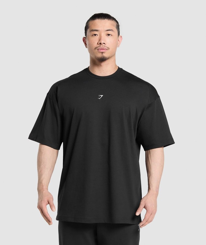 Gymshark Atlas T-Shirt Black | 76382IXWC