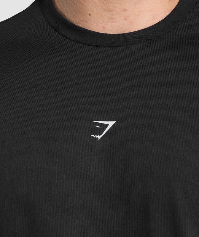 Gymshark Atlas T-Shirt Black | 76382IXWC