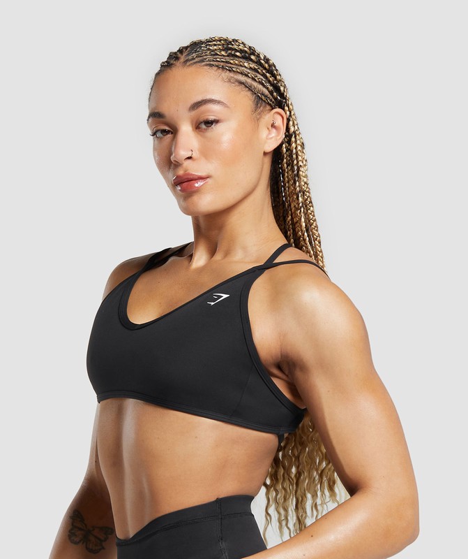 Gymshark Back Gain Sports Bra Black | 92017OXDI