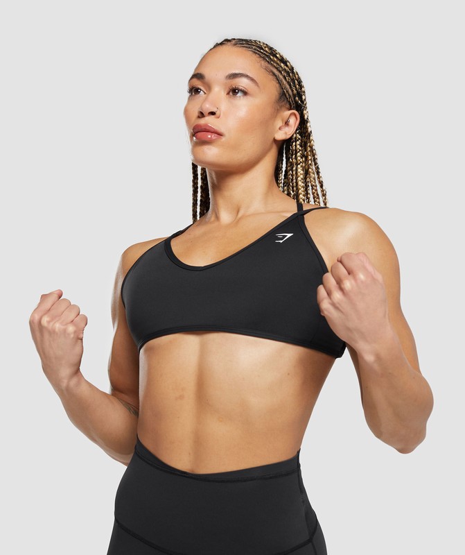 Gymshark Back Gain Sports Bra Black | 92017OXDI