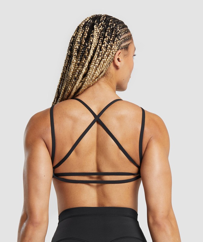 Gymshark Back Gain Sports Bra Black | 92017OXDI