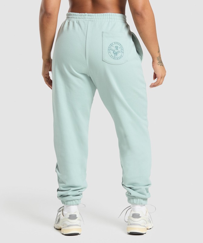 Gymshark Back Gains Graphic Joggers Morning Blue | 90243HKRW