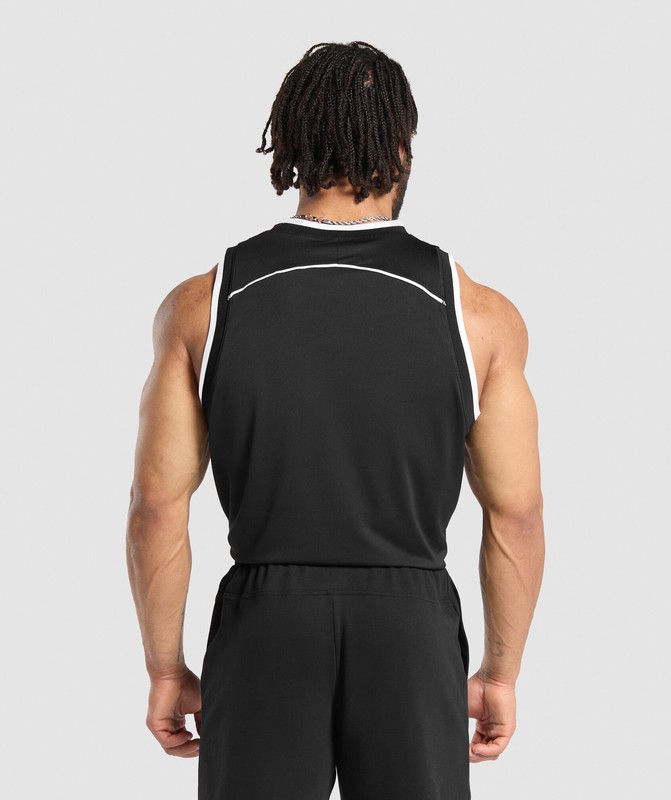 Gymshark Basketball Mesh Tank Black | 81573MENW