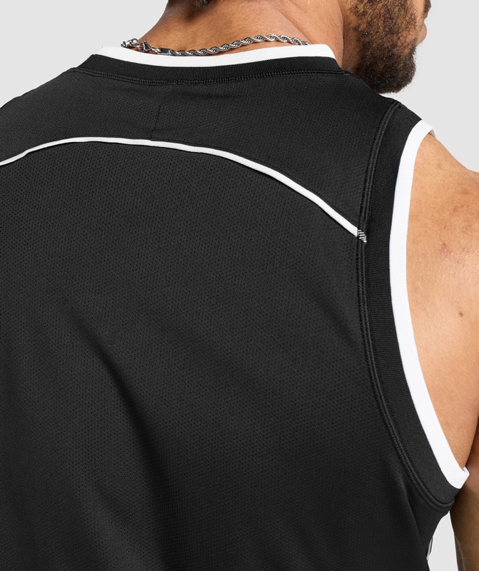 Gymshark Basketball Mesh Tank Black | 81573MENW
