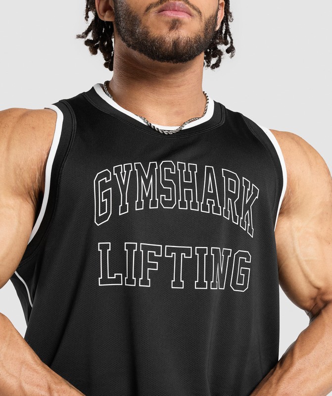 Gymshark Basketball Mesh Tank Black | 81573MENW