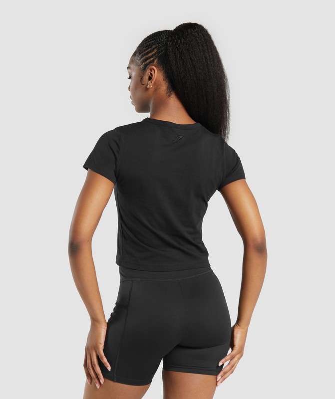 Gymshark Block Crop Top Black | 08163XCLP