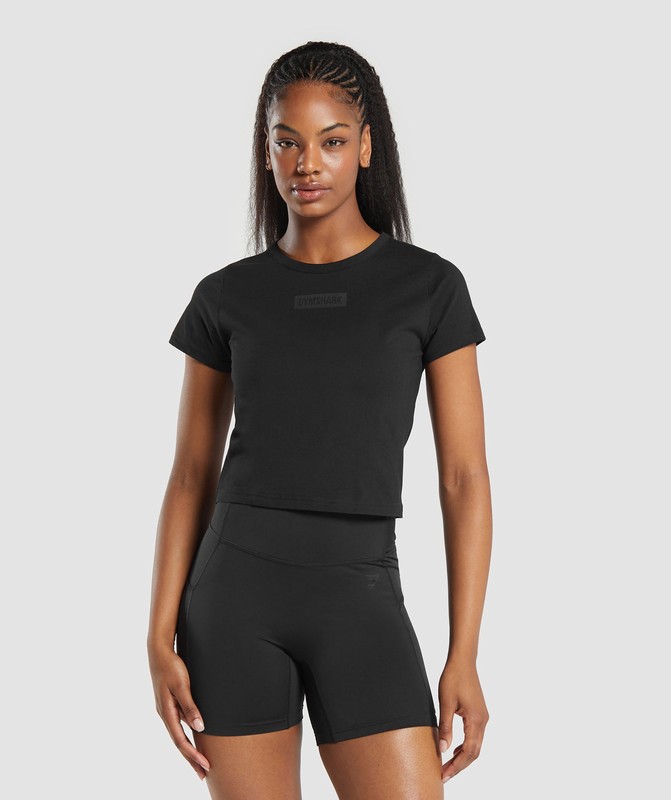 Gymshark Block Crop Top Black | 08163XCLP