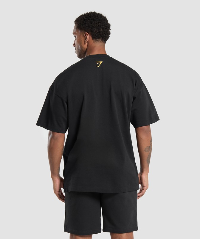 Gymshark Block Overlay OS Tee GFX Black | 02815MIYV