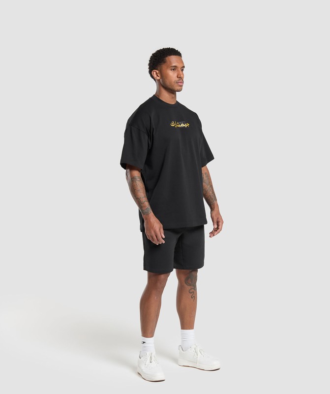 Gymshark Block Overlay OS Tee GFX Black | 02815MIYV