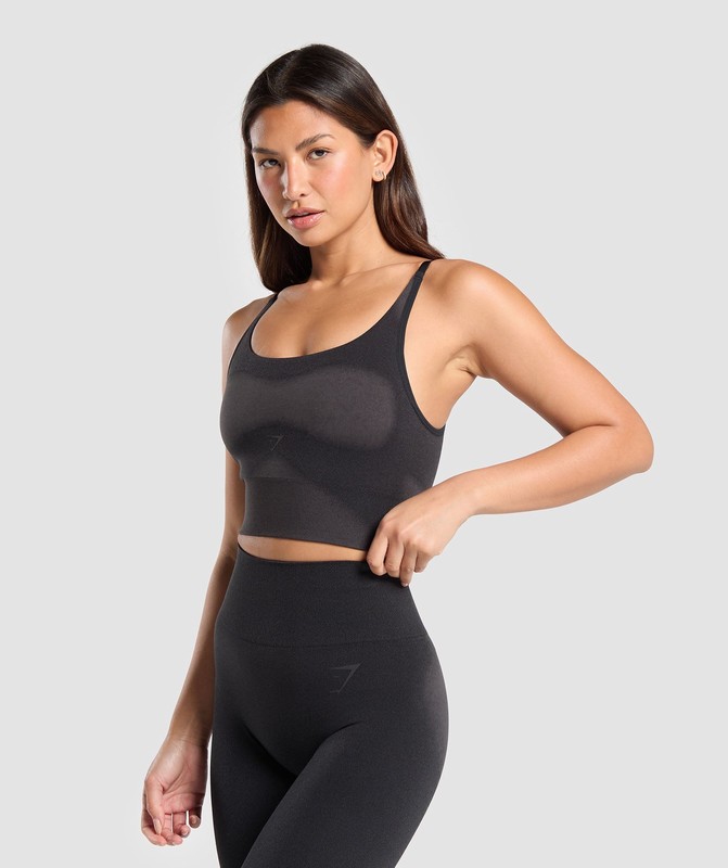 Gymshark Blur Seamless Cami Black / Asphalt Grey | 34120ULZG