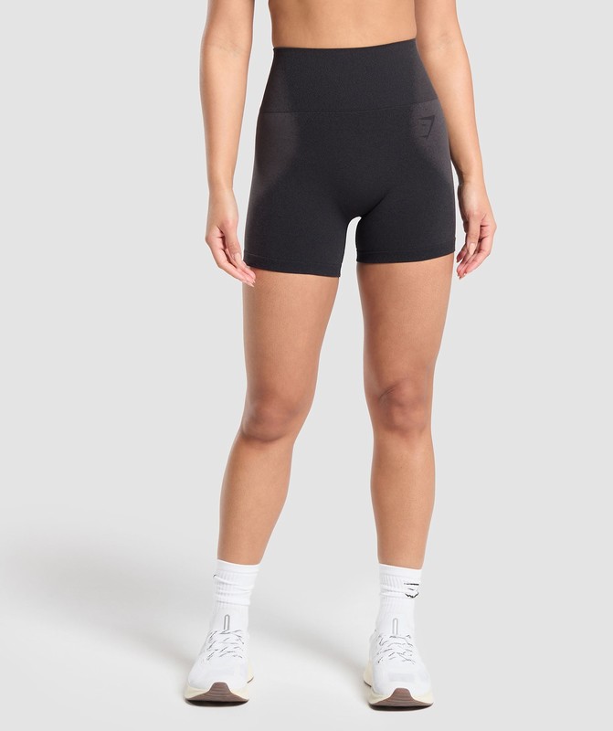 Gymshark Blur Seamless Shorts Black / Asphalt Grey | 03248RAPU