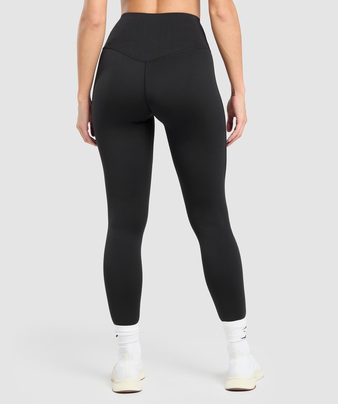 Gymshark Bonded Waistband Leggings Black | 37568YHNL