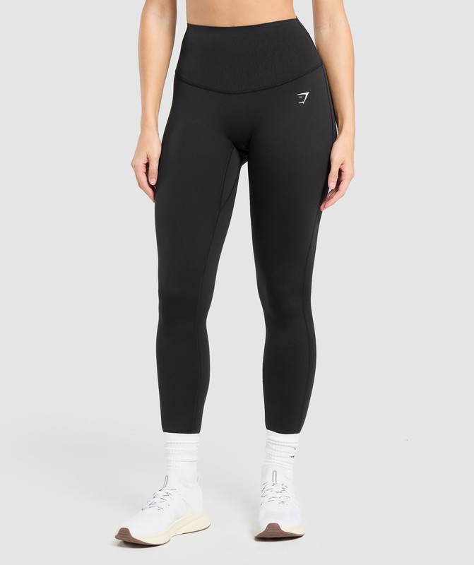 Gymshark Bonded Waistband Leggings Black | 37568YHNL