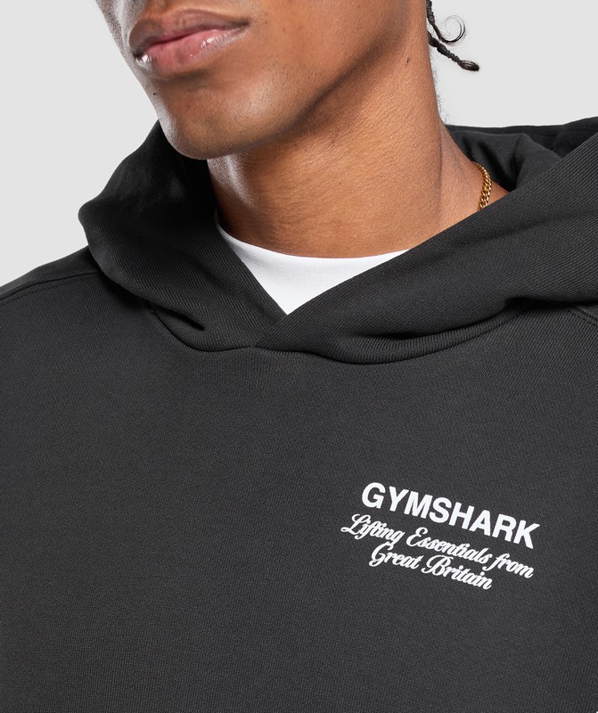 Gymshark British Iron Hoodie Black | 46028NDXV