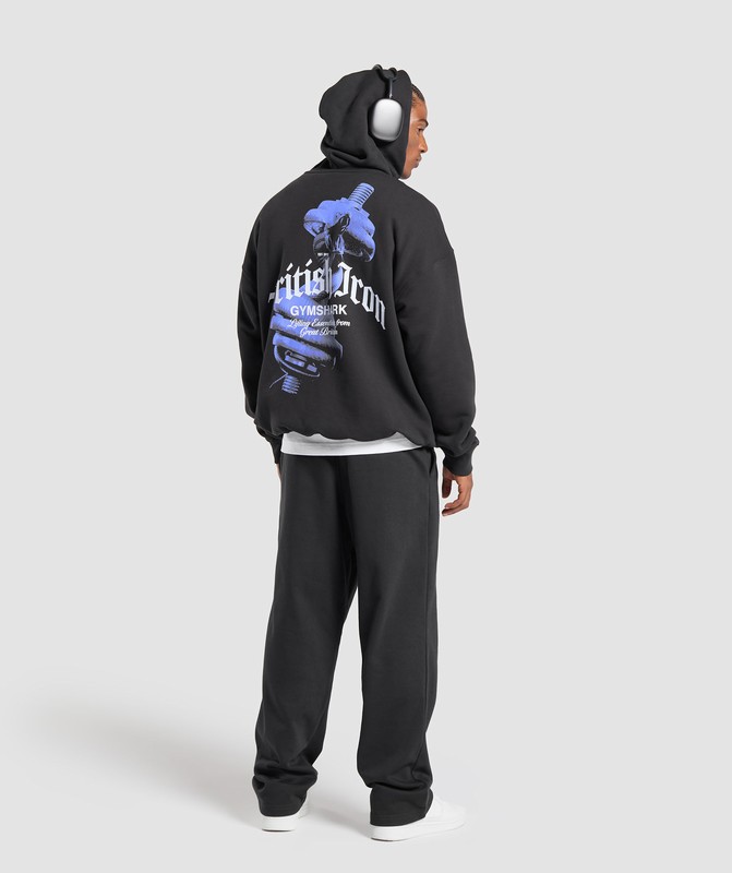 Gymshark British Iron Hoodie Black | 46028NDXV