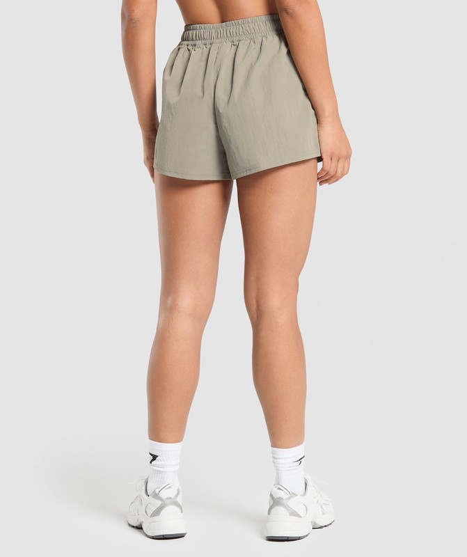 Gymshark Buckle Waisted Short Linen Brown | 83794BKLE