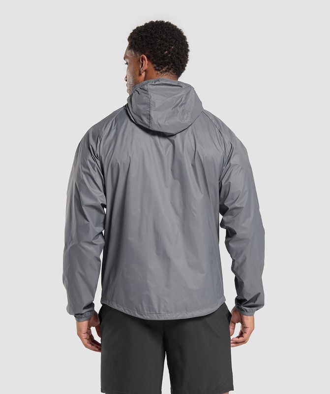 Gymshark Bude Packaway Shell Pitch Grey | 49875EGXY