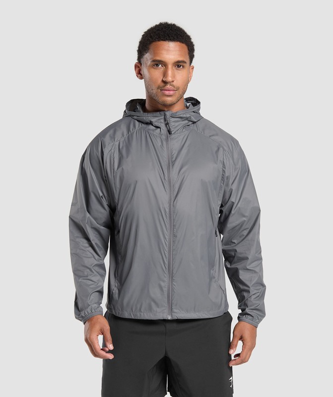 Gymshark Bude Packaway Shell Pitch Grey | 49875EGXY