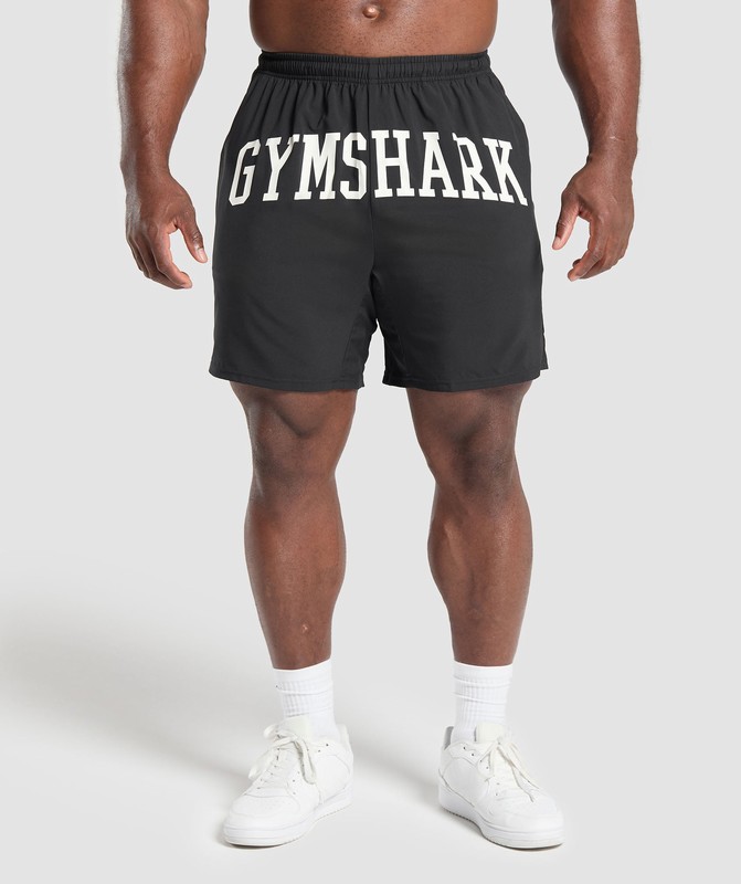 Gymshark Built Different Graphic Shorts Black | 07563ZNRP