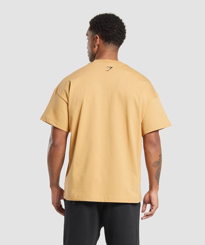 Gymshark Built in the UK T-Shirt Rustic Yellow | 71029CSPU