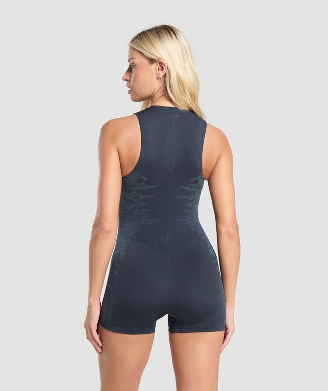 Gymshark Caged Seamless All in One Heavy Blue / Iron Blue | 65409JKHQ