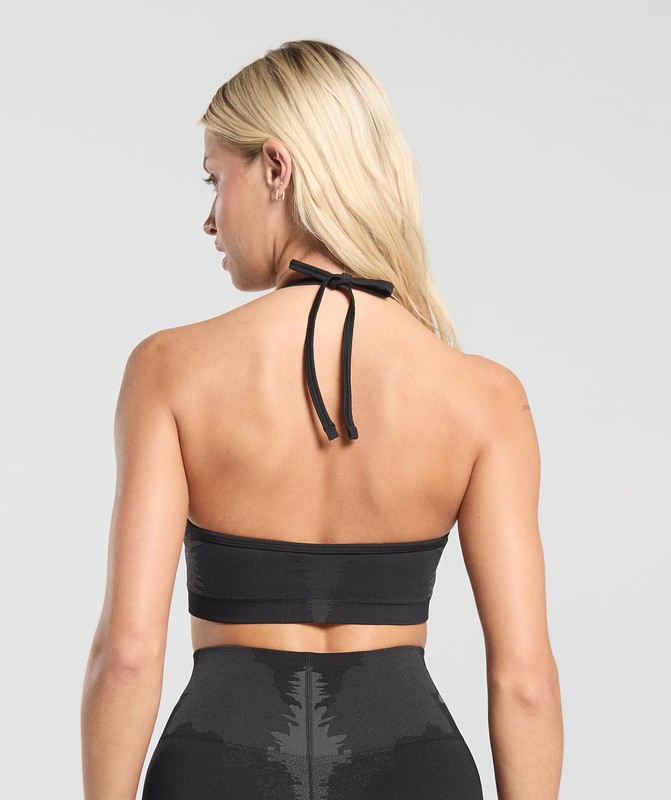 Gymshark Caged Seamless Bralette Black / Graphite Grey | 07539TBKN