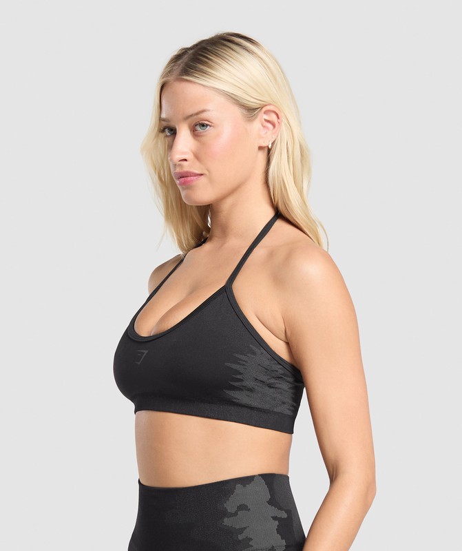 Gymshark Caged Seamless Bralette Black / Graphite Grey | 07539TBKN