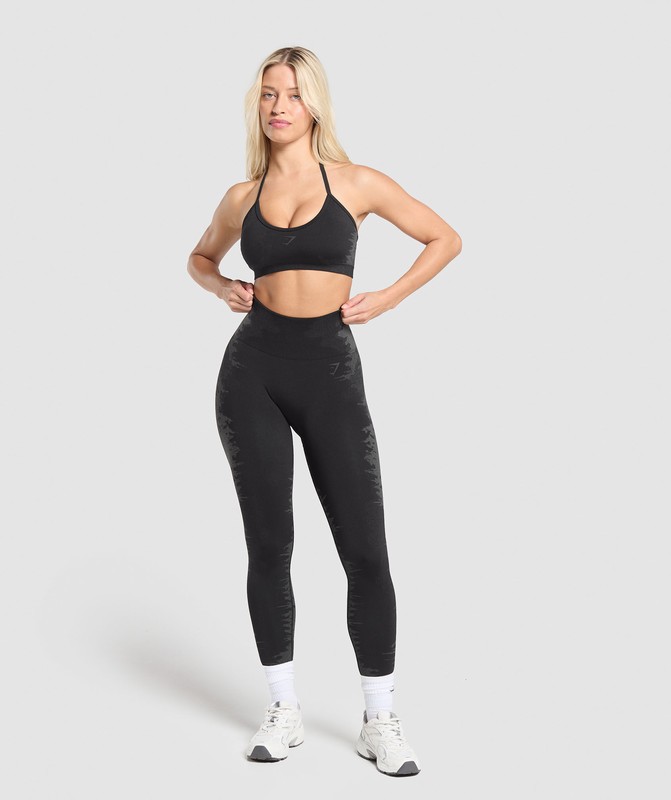 Gymshark Caged Seamless Bralette Black / Graphite Grey | 07539TBKN