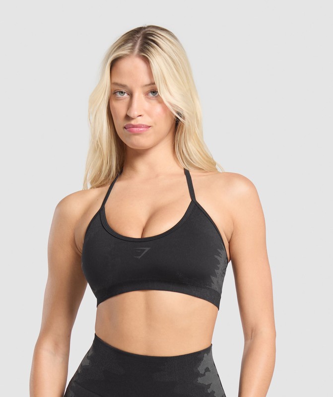 Gymshark Caged Seamless Bralette Black / Graphite Grey | 07539TBKN