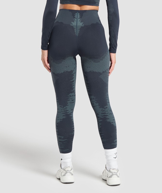 Gymshark Caged Seamless Leggings Heavy Blue / Iron Blue | 16083VIJL