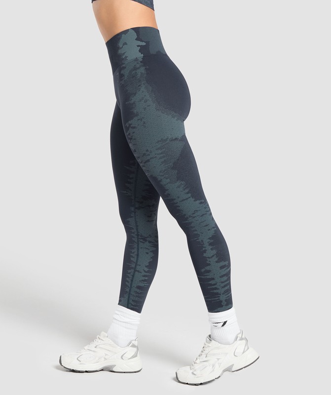 Gymshark Caged Seamless Leggings Heavy Blue / Iron Blue | 16083VIJL