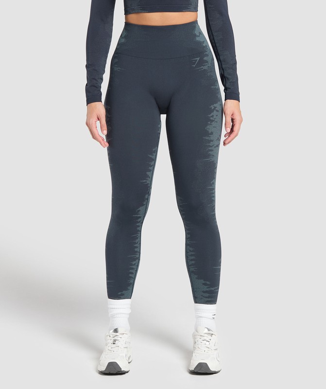 Gymshark Caged Seamless Leggings Heavy Blue / Iron Blue | 16083VIJL