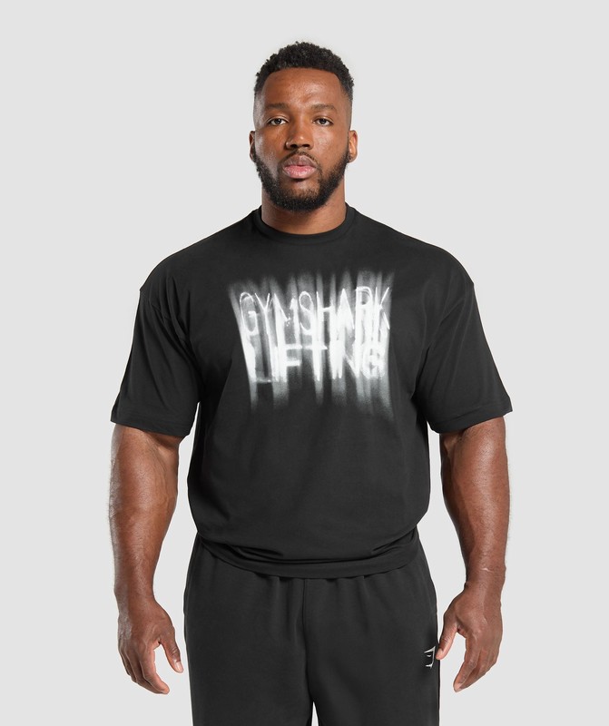 Gymshark Chalk T-Shirt Black | 17364GZSK