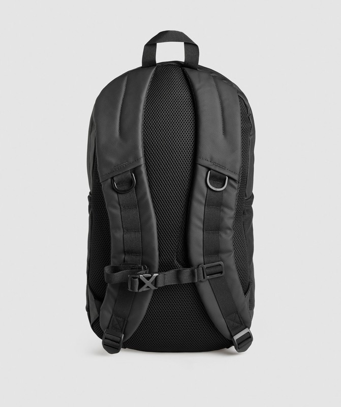 Gymshark Coated Pursuit Backpack Black | 01435HQNL