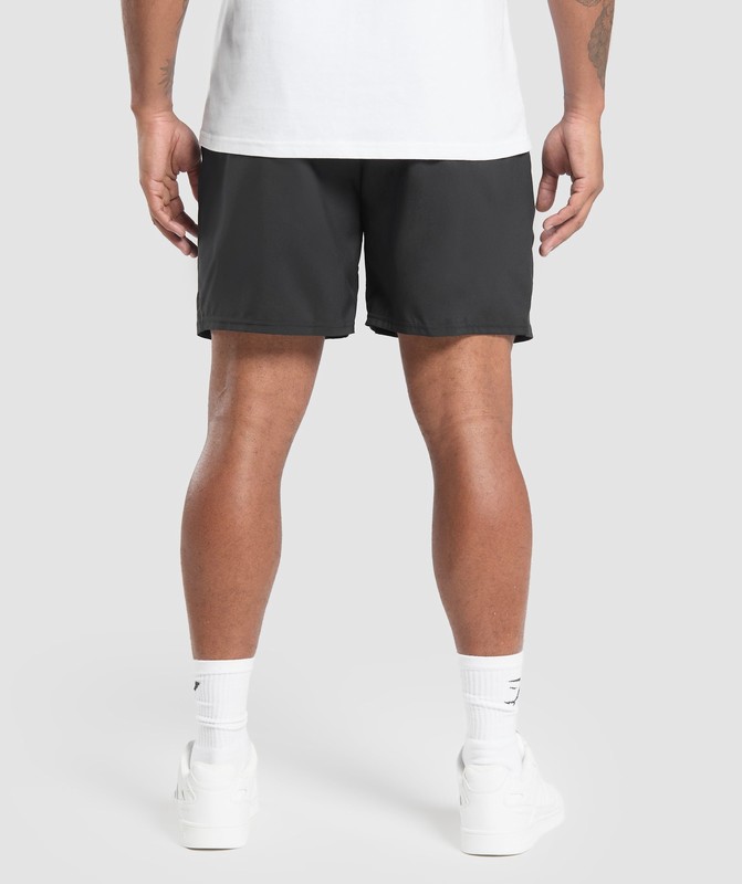 Gymshark Collegiate Graphic Shorts Black | 62931TKLR