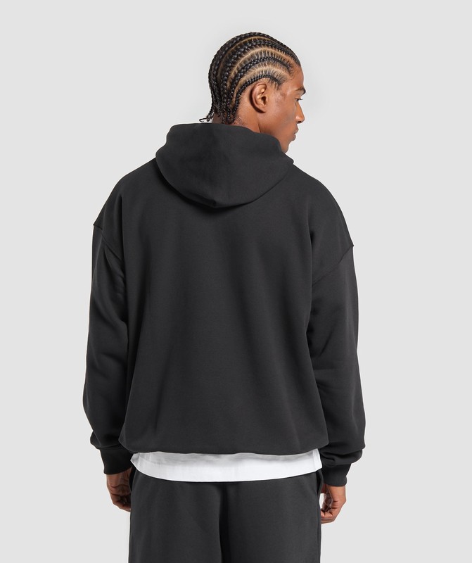Gymshark Collegiate Hoodie Black | 87290FOJP
