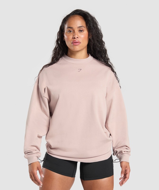 Gymshark Collegiate Sweatshirt Muted Pink | 57362WAIK