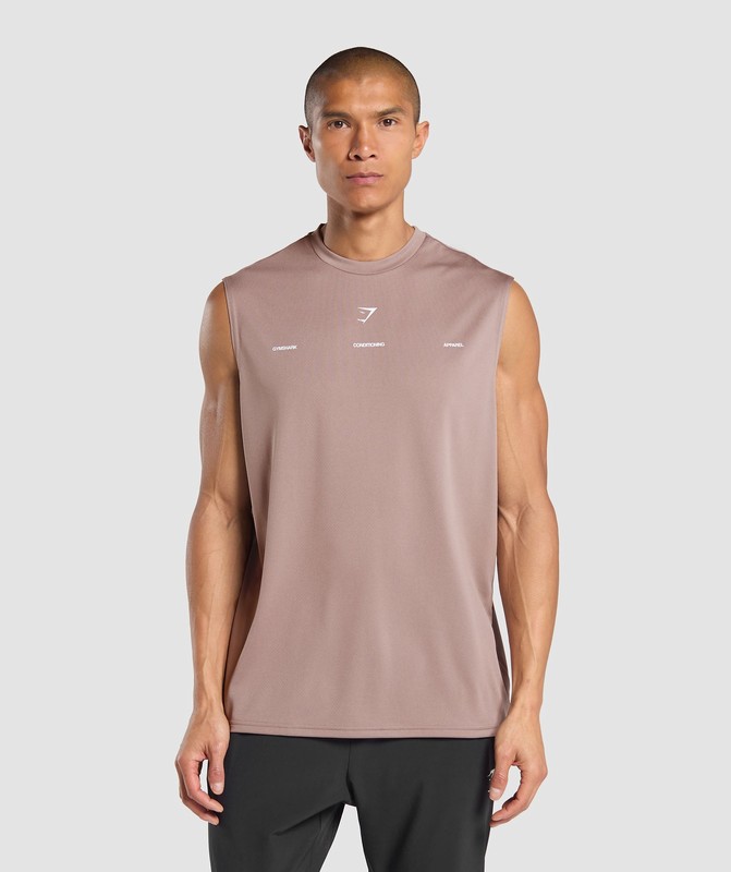 Gymshark Conditioning Apparel Cut Off Tank Powder Mauve | 73945VBTA
