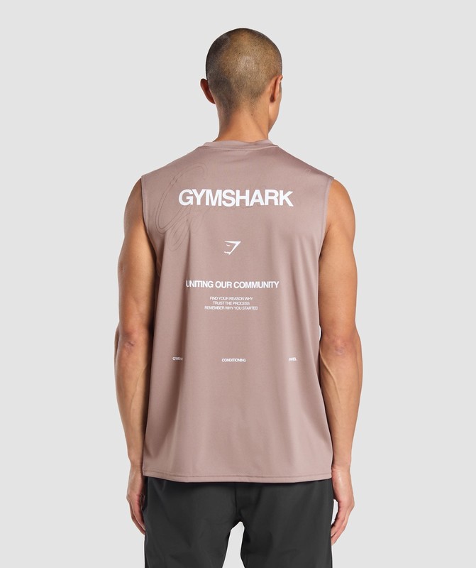 Gymshark Conditioning Apparel Cut Off Tank Powder Mauve | 73945VBTA