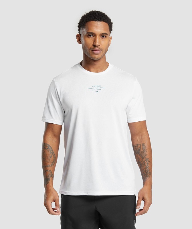 Gymshark Conditioning Goods T-Shirt White | 25091STWA