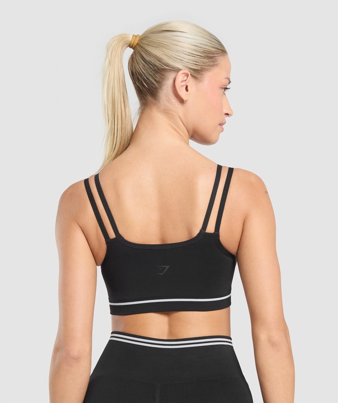 Gymshark Contrast Seamless Sports Bra Black | 95180MDIF