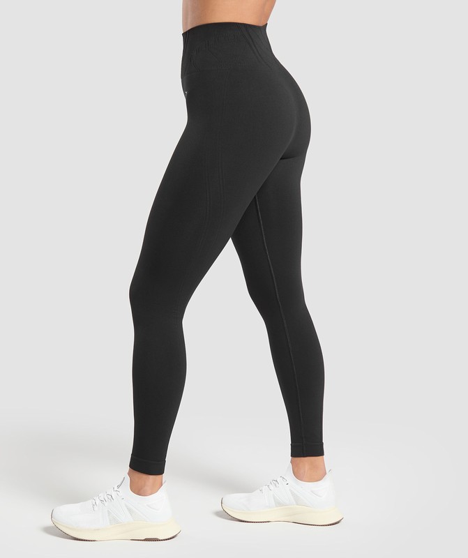 Gymshark Corset Seamless Leggings Black | 43150AXWF