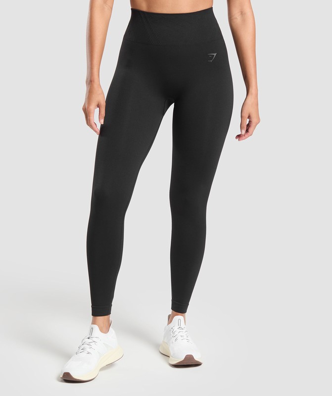 Gymshark Corset Seamless Leggings Black | 43150AXWF