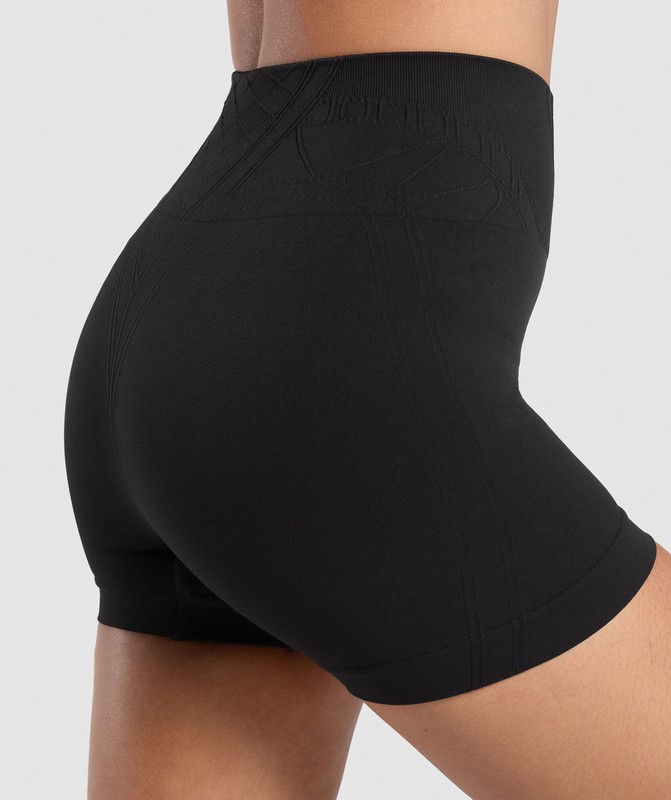 Gymshark Corset Seamless Shorts Black | 74513YAGV
