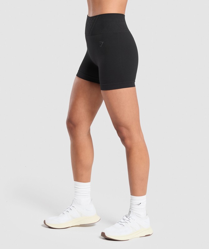 Gymshark Corset Seamless Shorts Black | 74513YAGV