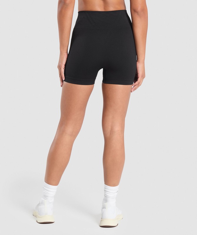 Gymshark Corset Seamless Shorts Black | 74513YAGV