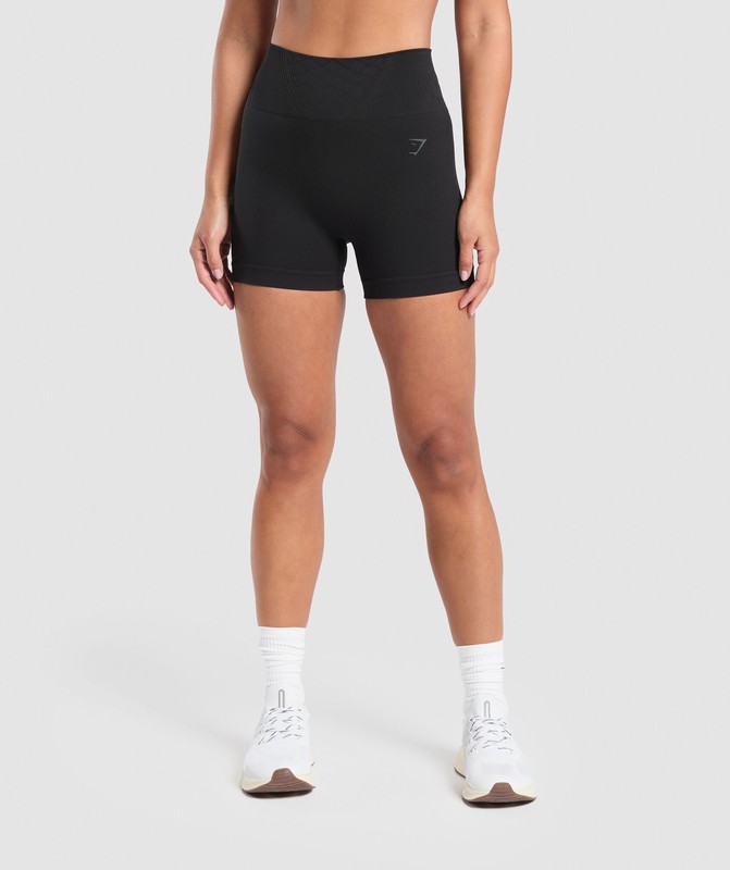 Gymshark Corset Seamless Shorts Black | 74513YAGV
