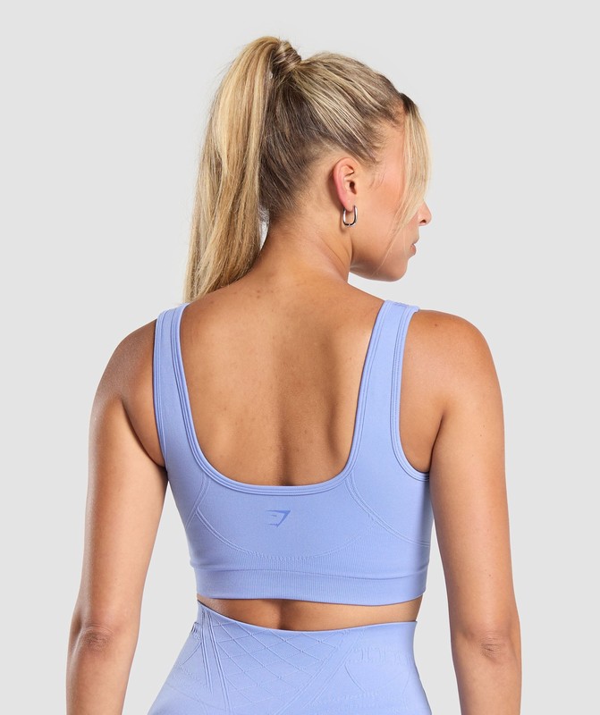 Gymshark Corset Seamless Sports Bra Lift Blue | 86507GMVQ