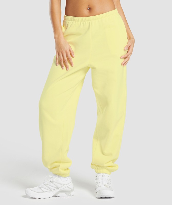 Gymshark Cosy Fleece Joggers Refresh Yellow | 39410HPFX