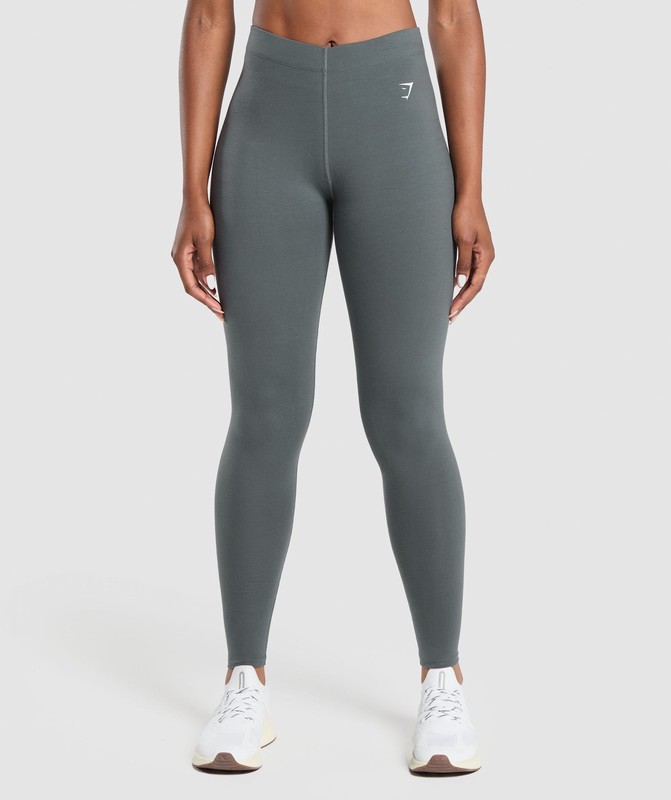 Gymshark Cotton Leggings Strong Grey | 21859SZGK